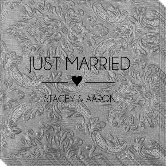 Just Married with Heart Carte Napkins